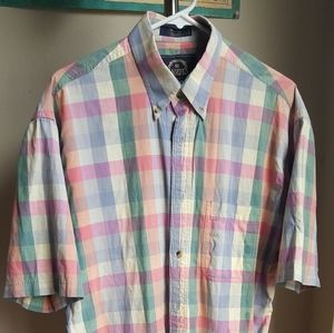 Indian Madras button up short sleeve shirt